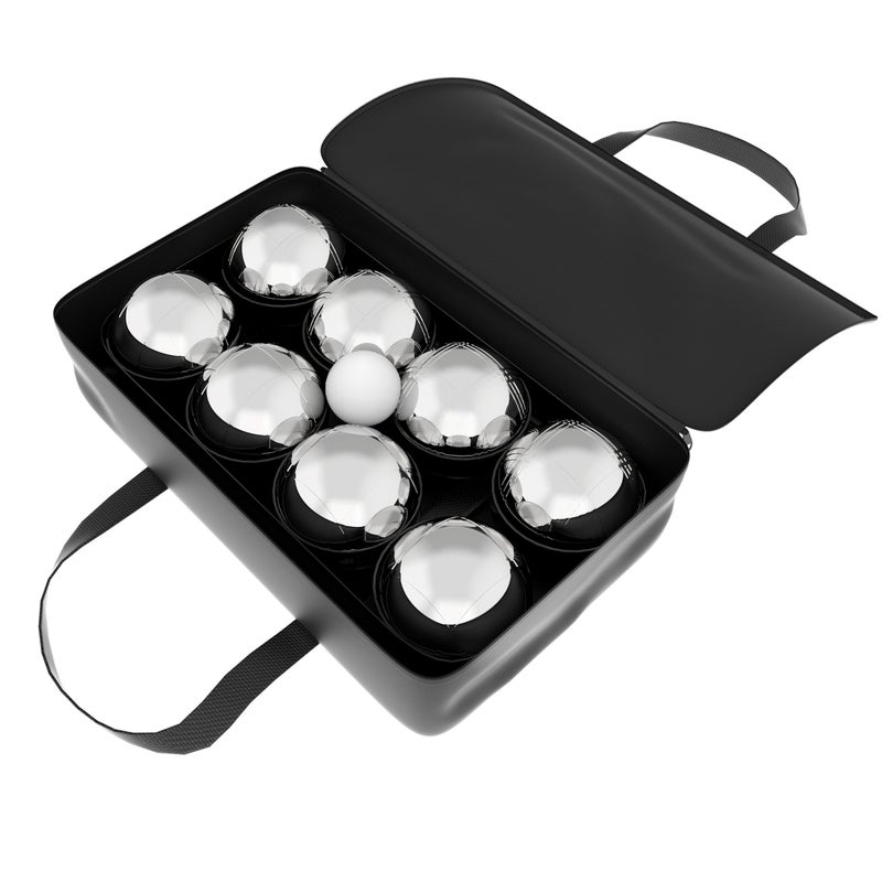 Hey! Play! Petanque/Boules Set for Bocce and More with 8 Steel Tossing Balls  Cochonnet  and Carrying Case- Outdoor Game for Adults and Kids  Silver  2.875 (80-10606) - Image 3